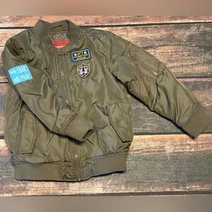 Arizona Jeans Olive Green Flight Bomber Jacket Coat Size Boys Large (6)